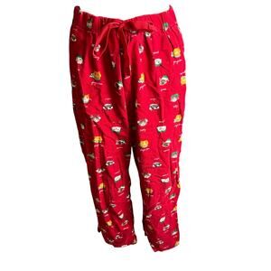 Lands’ End Women’s Cotton Flannel Pajama Bottoms Holiday Cat Print XS Petite